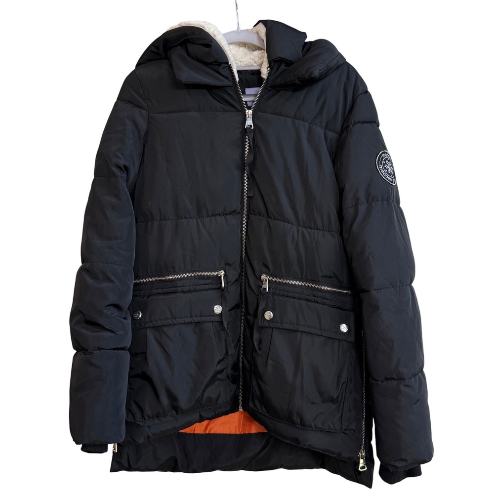 Madden Girl Black Puffer Jacket Hooded Winter Coat Size Small